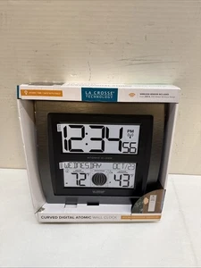 La Crosse Technology Curved Digital Atomic Wall Clock Self-Setting - Picture 1 of 3