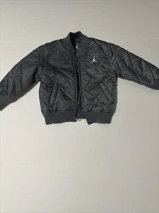 Jordan Jumpman Bomber Jacket Child Size 5 Lightweight Quilted Gray JORDAN LOGO - Picture 1 of 11