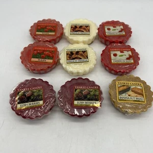 Lote de 9 Tartas Yankee Vela Cera Derretida .8 OZ Cerezas Sobre Nieve Vainilla Tulipán - Imagen 1 de 3