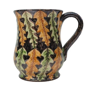 Studio Kunst Keramik Becher Kaffee Eicheln Farn Jill gebogen MCM - Bild 1 von 9