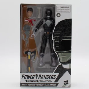 Power Rangers Lightning Collection Mighty Morphin Metallic Black Ranger, Hasbro - Imagen 1 de 6