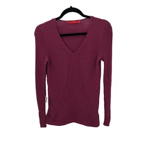 Krimson Klover Womens Size Medium Fuchsia Pink Sweater Wool Long Sleeve Ribbed - Picture 1 of 12