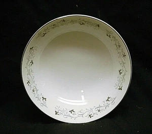Moon Mist 3000 Fine China of Japan 6-3/8" Coupe Cereal Bowl Gray & White Scroll - Picture 1 of 5