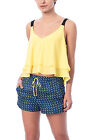 Y Worn Zara Yellow Frilly Floaty Layered Ruffle Top Blouse Shirt S Small 8 10