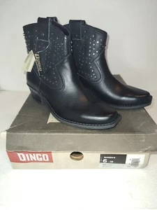 Dingo Damen-Halbstiefel schwarz mit Nieten Größe 6 - Bild 1 von 7