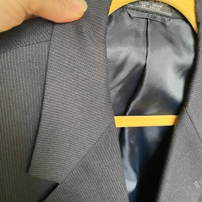 Jeffrey Banks Couture Sport Coat Mens 46S Black Blazer 100% Wool Suit Jacket - Image 1 of 4