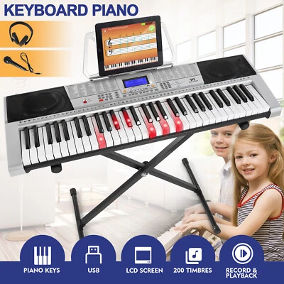 Mustar ♬61 Full Size Lighted Up Keys Smart Digital Electronic Keyboards Gifts