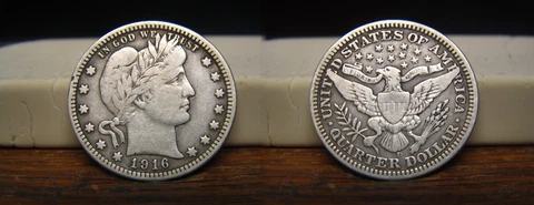 1916-D BARBER LIBERTY HEAD QUARTER 1916D US COIN Cover