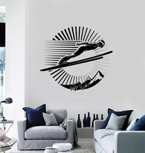 Calcomanía de vinilo pegatina de pared vida deportiva competición esquí salto montañas (n1311) - Imagen 1 de 3