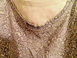 Danskin Now XL Active Tank Cotton Spandex Sleeveless Gray Paisley Pattern - Picture 1 of 4