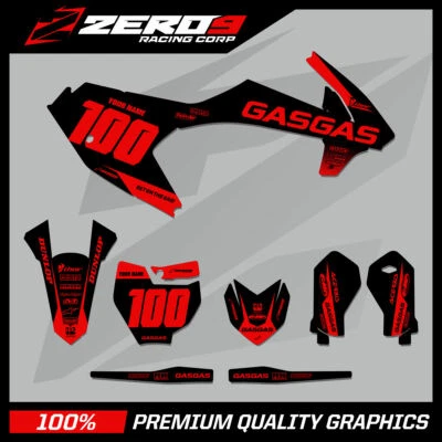 CUSTOM MX GRAPHICS KIT MOTOCROSS: GASGAS MC 50 MC 65 2021 - 2022 BLOCK BLK/RED - Image 1 of 4