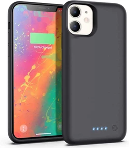 Iposible Akkuhülle Für Iphone 11, 6800Mah Zusatzakku Ladehülle Handyhülle Akku B - Bild 1 von 12