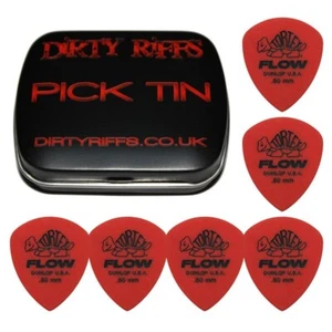 6 selecciones de guitarra Dunlop Tortex Flow estándar de 0,50 mm púas en una lata de púa - Imagen 1 de 1