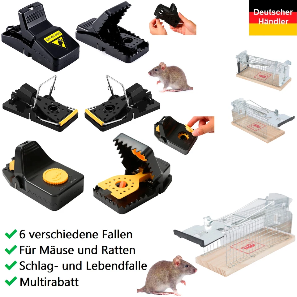 Mausefalle Mäusefalle Rattenfalle Falle Schlagfalle Tierfalle Maus Ratte Lebend - Bild 1 von 4