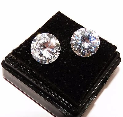 Loose Gemstone 9.60 Ct Zircon Pair AAA+ Quality Round Cut Transparent Zircon Gem - Image 1 of 4