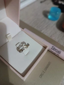 Anello Oro Giallo Bianco Bicolore Con Diamanti A Fascia Modello Sophia - Foto 1 di 5
