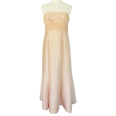 Rickie Freeman Teri Jon Pink Strapless Formal Dress Ball Gown Silk Satin Size 8 - Image 1 of 4