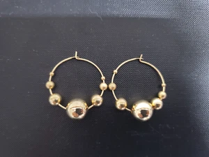 Ceydonia Arts Orecchini a Cerchio Fatti a Mano 14kt GF 2" con Perline (CA6) - Foto 1 di 2