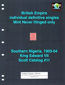 at $2.25 Scott Value - 1903-4 SOUTHERN NIGERIA King Edward VII MNH NH UMM - Picture 1 of 5