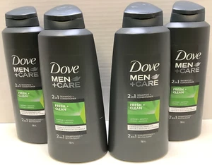 Dove Men + Care Fresh & Clean 2 In 1 Shampoo & Conditioner, 25.4oz, Lot of 4 - Picture 1 of 4
