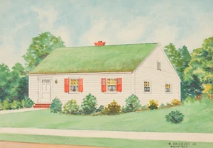 Green Roof Suburban Home Poster - House Wall Art - 16x12/20x16/24x18/36x24 - Picture 1 of 11