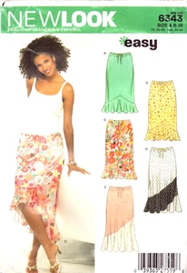 New Look 6343 ~ Skirt w/hemline Variations w/Ruffles & elastic/drawstring waist - Picture 1 of 5