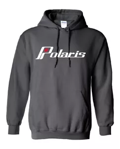 POLARIS VINTAGE style HOODIE SNOWMOBILE BLACK SWEATSHIRT - Picture 1 of 1