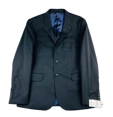 Blazer masculino Hardy Amies preto estampado lã pura tamanho 42R novo com etiquetas - Imagem 1 de 4