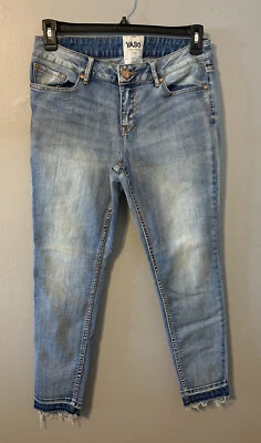 YASO New York Blue Skinny Jeans Frayed Hem Women’s Size 11 EUC!! - Image 1 of 4