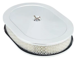 Kit filtro purificatore aria ovale cromato 12" x 2 - Foto 1 di 3