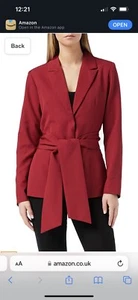 Unique 21 BNWT Berry Burgundy Blazer Size 18 Wrap Belt - Picture 1 of 5