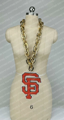 New MLB SAN FRANCISCO GIANTS GOLD Jumbo Big Fan Chain Necklace Foam MI USA Cover