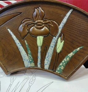Kimekomi Japanese Craft Iris Flower Kit Plaque Unfinished Project - Picture 1 of 10