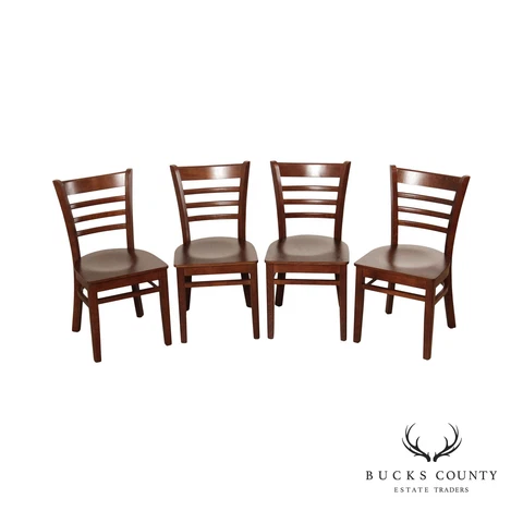 Transitional Style Set of Four Ladderback Dining Side Chairs Cover