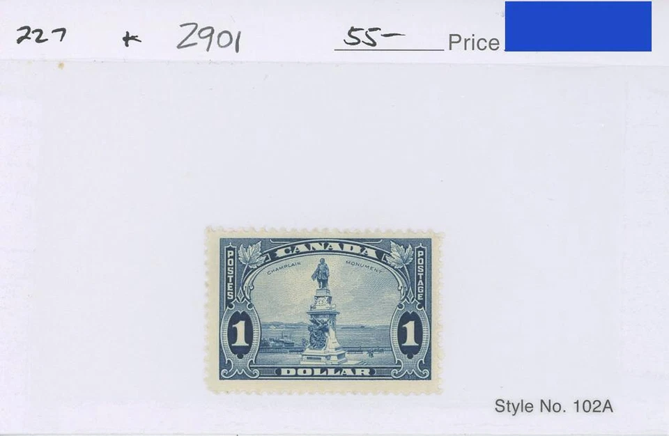 LOTE DE SELLOS MONUMENTO CHAMPLAIN CANADÁ SCOTT 227 MH CATÁLOGO 2901 $55.00 Foto 1 de 1