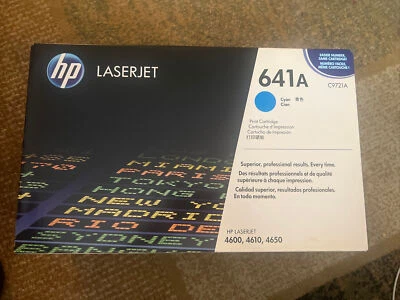 New SEALED Genuine HP LaserJet 641A Toner Cartridge C9721A Cyan C0 N850 - Image 1 of 3