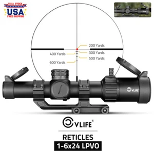 LPVO 1-6x24 Rifle Scope with Mounts Fits Picatinny Rail on .223/5.56 & .308/7.62 - Picture 1 of 14