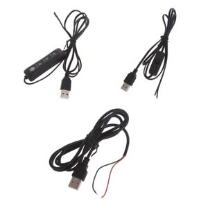 Indoor Use Male 2 Pin USB Soldering Power Cord for 5V LED Lights Fans