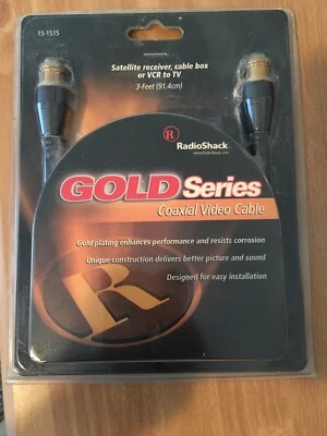 Coaxial Video Cable Gold Series Radio Shack 3-Feet 15-1515 - Image 1 of 2