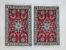 1 Par Alfombra Persa Hecha a Mano Nain (90 X 60CM) Nuevo Top Oriental