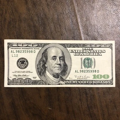 1996 $100 San Francisco Note Bookend High Serial #98235998 One Hundred Dollars - Image 1 of 4