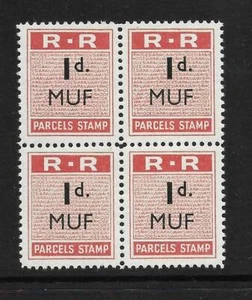 RHODESIA, 1951 ESTAMPILLAS DE PAQUETES FERROVIARIOS, 1d CON MUF, MUFULIRA, MNH BLOQUE 4 - Imagen 1 de 1