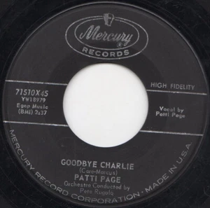 Patti Page Goodbye Charlie 7", Single 1959 Vocal (G+ / Generic) - Picture 1 of 4