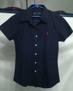 Ralph Lauren Black S/S Button Up shirt. Sz Med VGUC - Picture 1 of 9