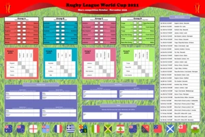 Liga de Rugby Copa Mundial 2022 HOMBRE Planificador de Carteles Gráfico de Pared - 4 Tallas - Imagen 1 de 1