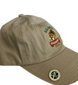 USGA GOLF HAT CAP US OPEN 2016 BALL MARKER OAKMONT 40TH ANNIVERSARY BEIGE MENS - Picture 1 of 15