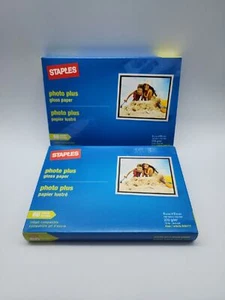 Staples Photo Plus Gloss Paper 4x6 - 60 Sheets Each Box 2 Pack - Picture 1 of 4