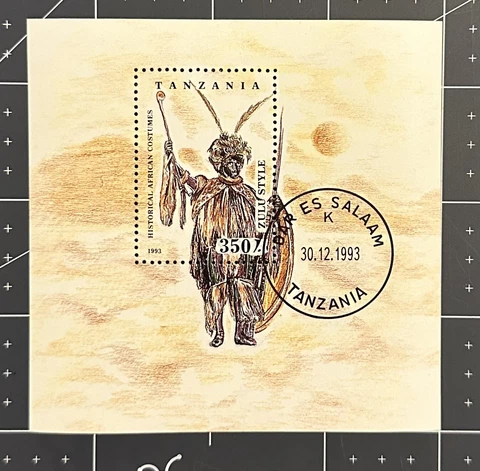TANZANIA 1993 TRIBAL LEADER CTO USED SOUVENIR SHEET  S/S STAMP Cover