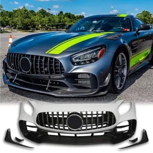 Difusor de parachoques delanteros de carrocería exterior de carbono parcial para MB AMG GT GTC GTS GTR - Imagen 1 de 6