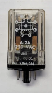 Line Electric A-2A Relay 220VAC 8 Pin PAT.2,866,964 - Picture 1 of 5
